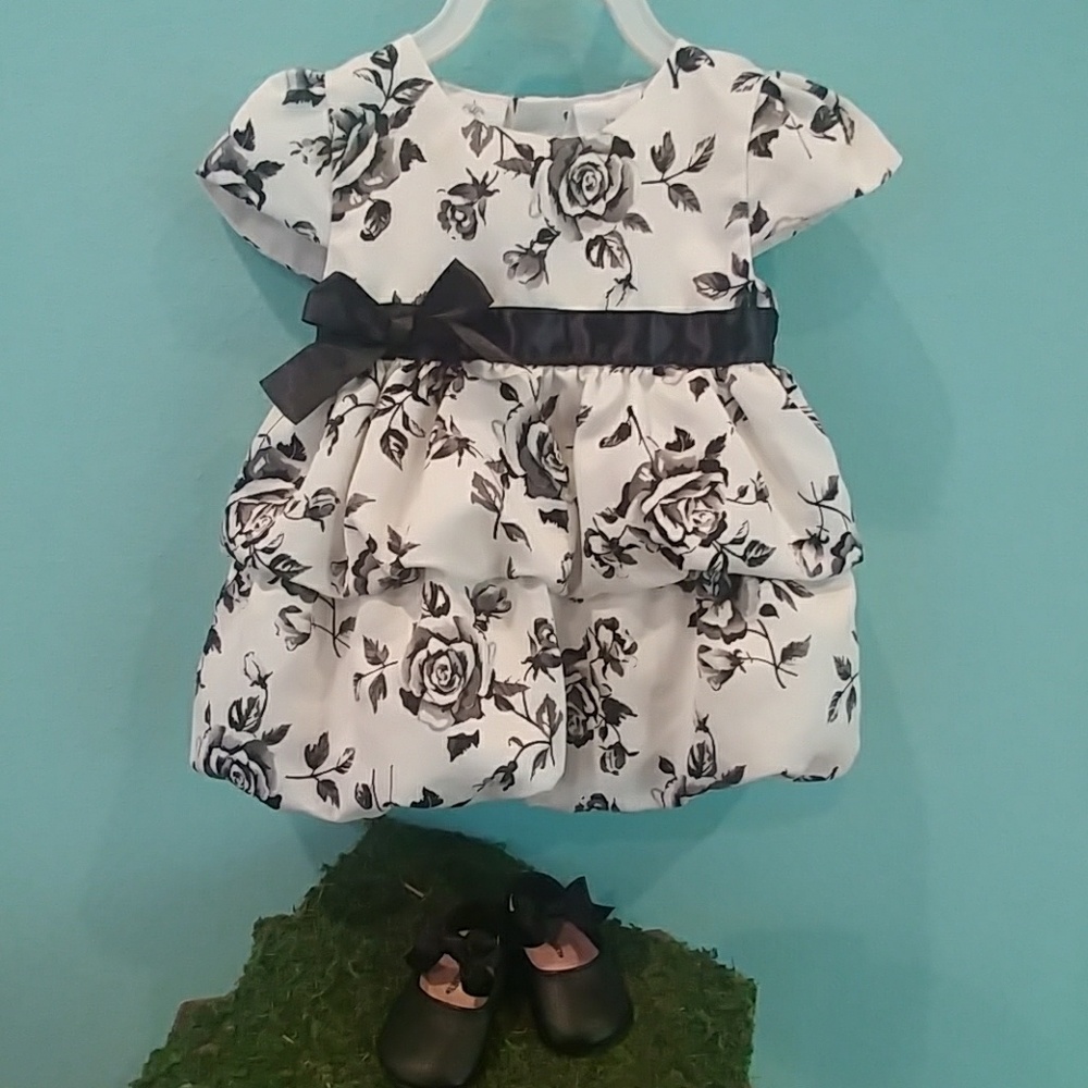 6 months Black & white floral dress